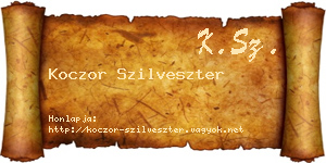 Koczor Szilveszter névjegykártya